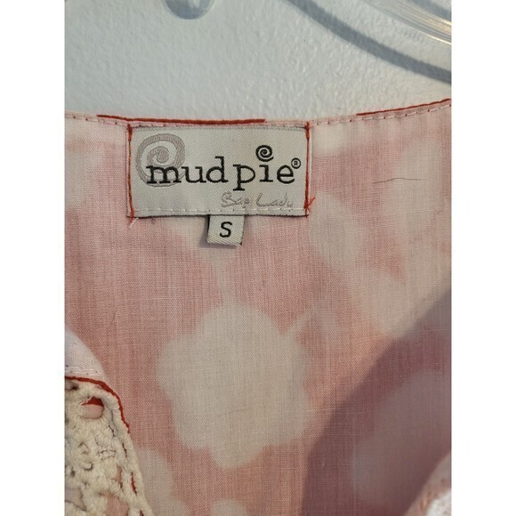 Mudpie Womens Size Small Sleeveless Avery Crochet Neck Shift Dress Belted Floral - Picture 2 of 11